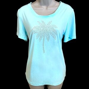 Palm Grove Bling Palm Short Sleeve Tee NWT